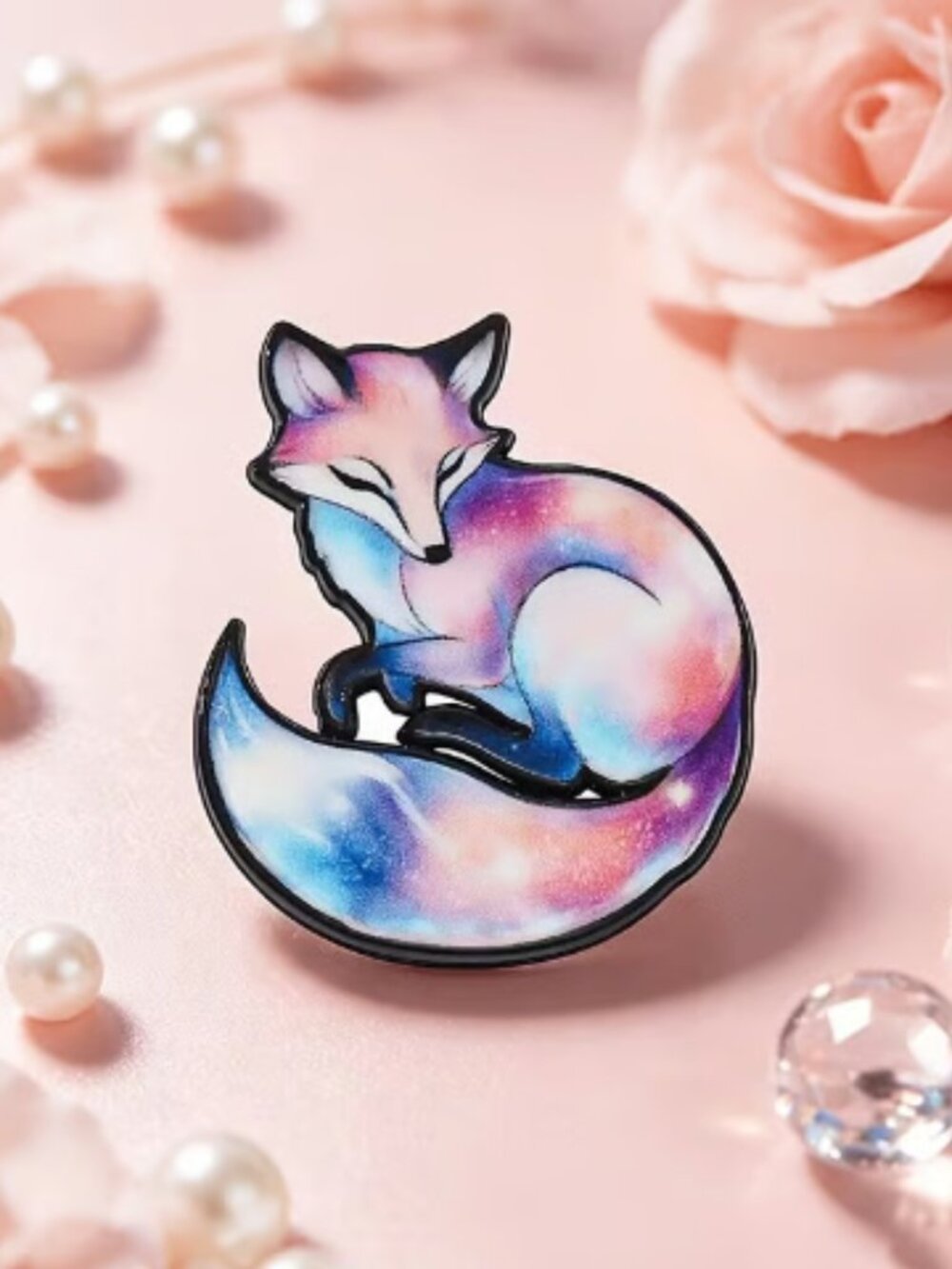 Galaxy Fox Enamel Pin